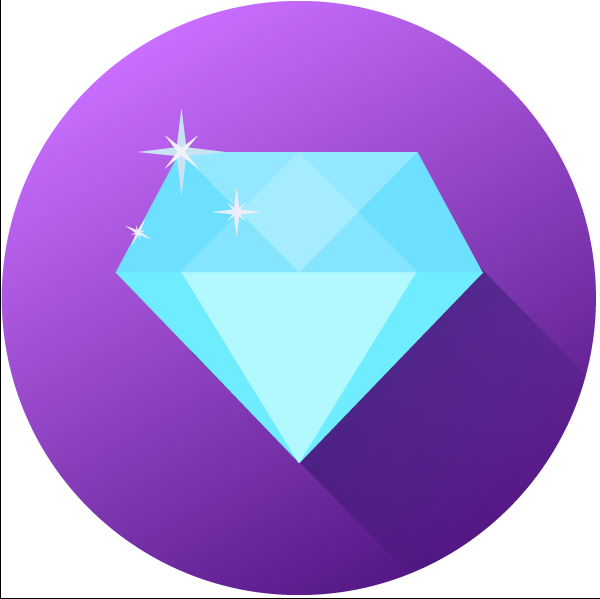 AI给宝石添加扁平风格的长阴影效果教程