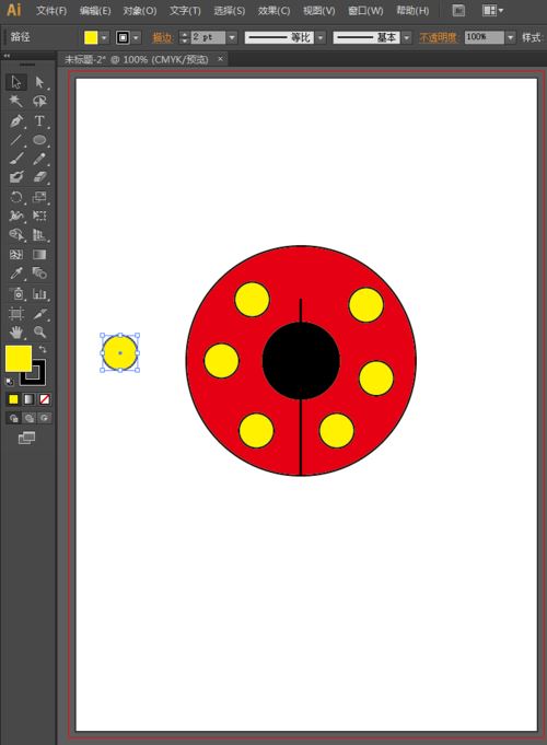 AI绘制一张可爱的瓢虫儿童画教程