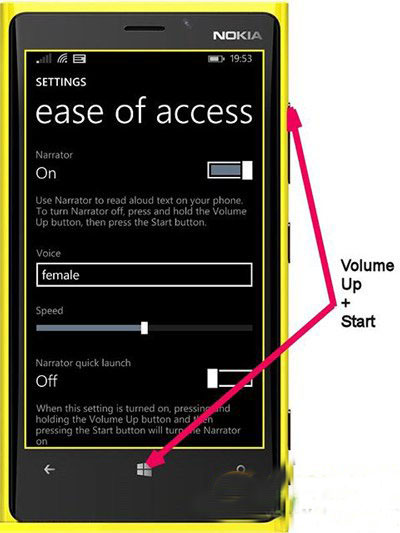 wp8.1讲述人怎么关闭?wp8.1讲述人关闭方法1