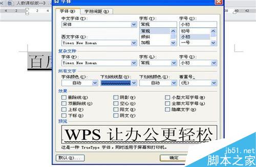 如何在Word(WPS)中给文字加下划线并进行设置