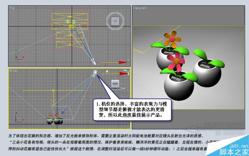 3DSMAX制作放置在汽车里的太阳花 脚本之家 3DSMAX建模教程
