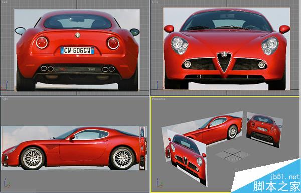 3DSMAX打造阿尔法罗密欧敞篷跑车模型 脚本之家 3DS MAX建模教程