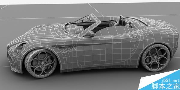 3dsmax打造阿尔法罗密欧敞篷跑车模型 脚本之家 3ds max建模教程