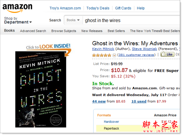 《Ghost in the Wires》在亚马逊卖多少钱？