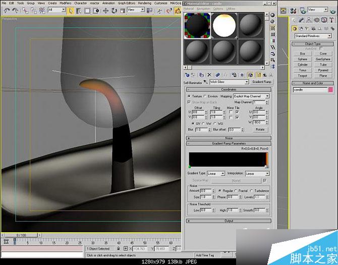 3DSMAX制作逼真的蜡烛 脚本之家 3DSMAX建模教程