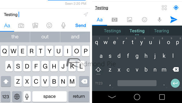 iOS8/Android L键盘对比