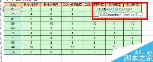 Excel中如何对单个区域进行排名?