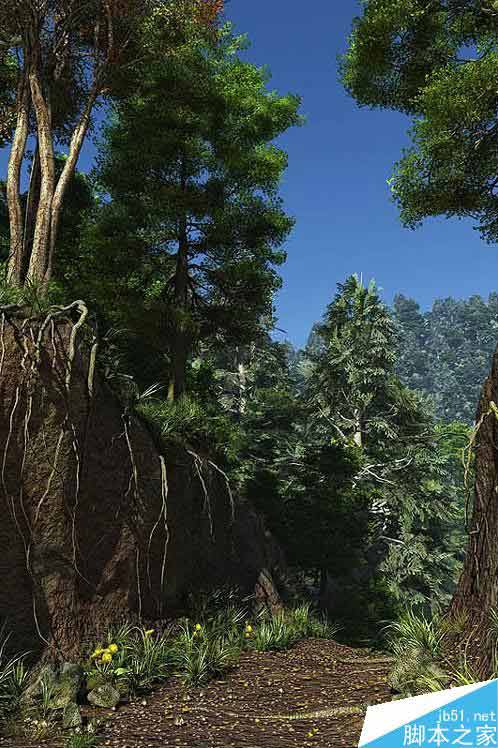 3ds Max打造逼真丛林峡谷景观 脚本之家 室外教程