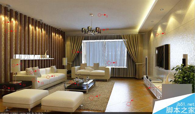 3ds max加vray制作客厅效果图 3dsmax教程 脚本之家