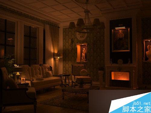 maxwell打造古典客厅 脚本之家 3DSMAX室内设计教程