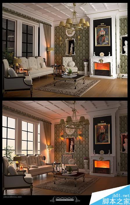 maxwell打造古典客厅 脚本之家 3DSMAX室内设计教程