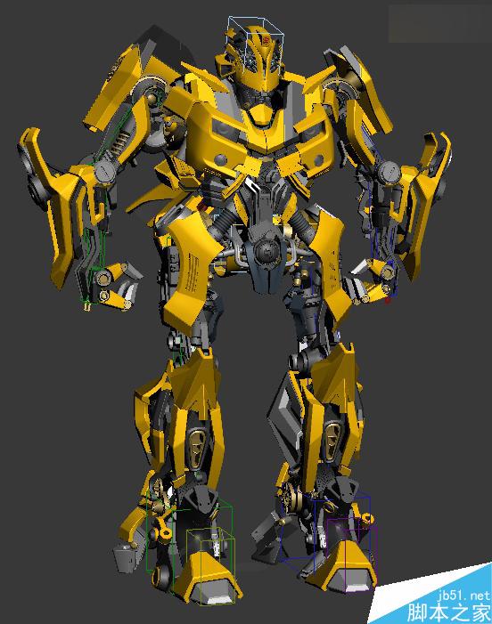 当大黄蜂遭遇钢铁侠制作解析 脚本之家 3DSMAX动画角色教程