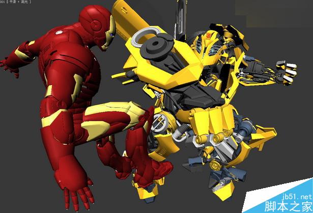 当大黄蜂遭遇钢铁侠制作解析 脚本之家 3DSMAX动画角色教程
