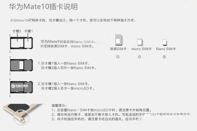 华为Mate10怎么装卡/插卡？华为Mate10手机SIM卡安装图文教程 