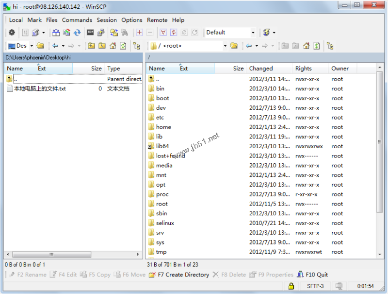 WinSCP 窗口 WinSCP 窗口