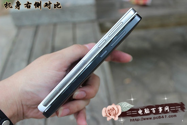 小米4与荣耀机身右侧对比