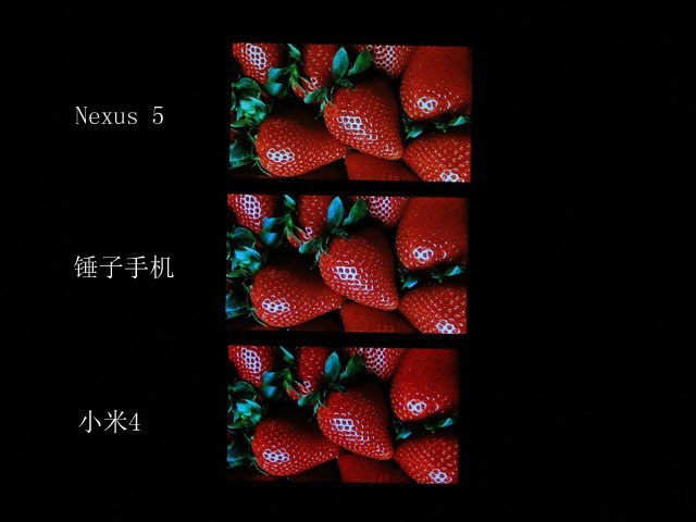 JDI夏普LG之战 米4/锤子/Nexus 5屏对比 