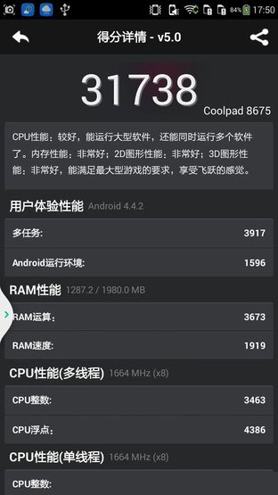 999元八核+4G 酷派大神F2性能专项测试 