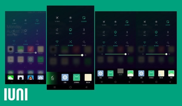 IUNI OS快捷菜单界面