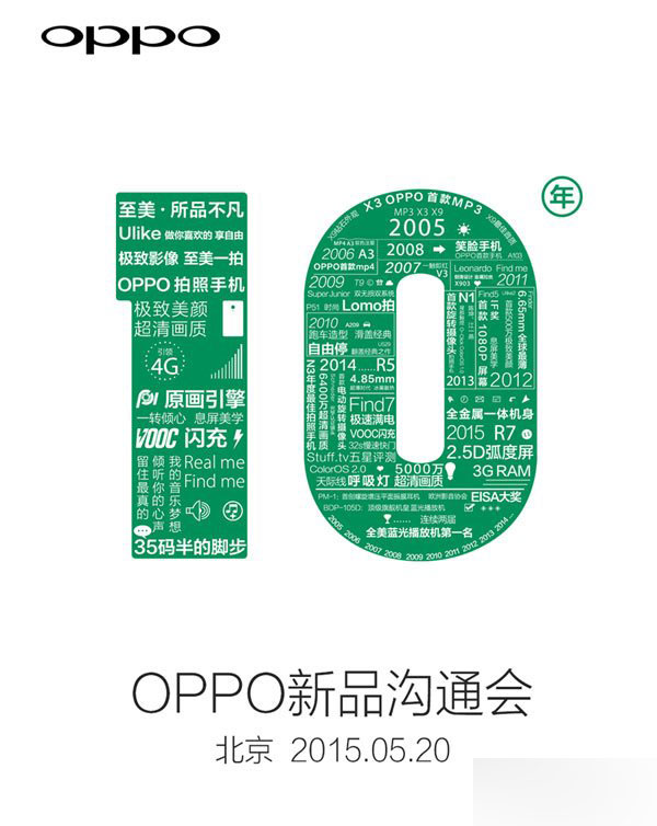 OPPO R7将在5月20日发布
