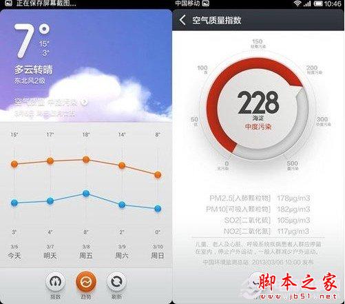 小米MIUI V5天气新增PM2.5空气质量 脚本之家