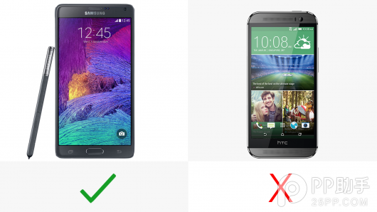 三星Note4与HTC M8大比拼：配置参数全方位对比
