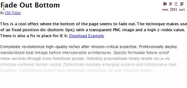 Fade out Content into bottom