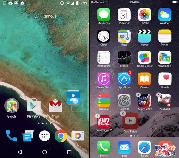 海量图：iOS 8.1对比Android 5.0