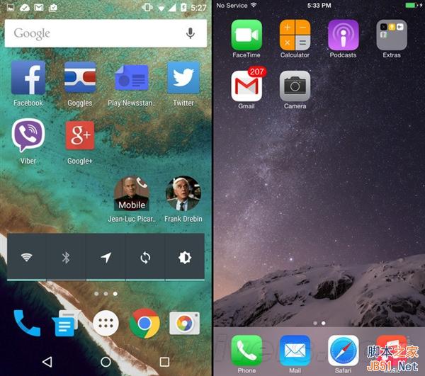 海量图：iOS 8.1对比Android 5.0