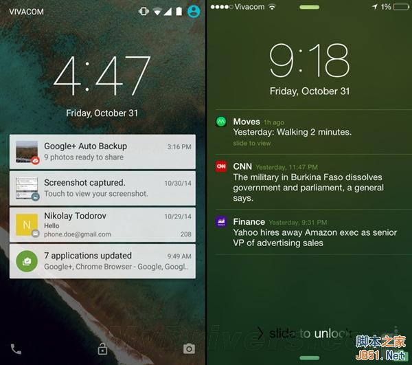 海量图：iOS 8.1对比Android 5.0
