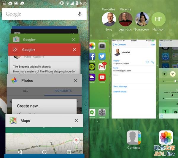 海量图：iOS 8.1对比Android 5.0