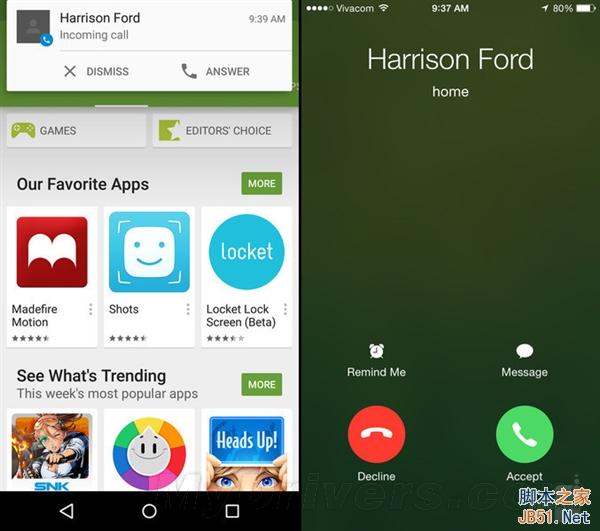海量图：iOS 8.1对比Android 5.0