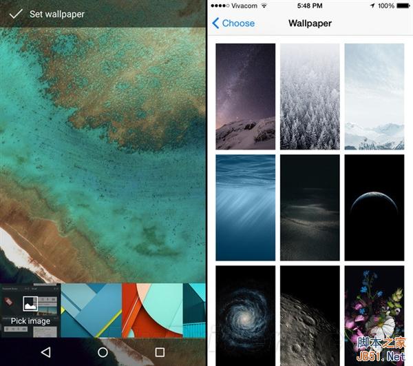 海量图：iOS 8.1对比Android 5.0