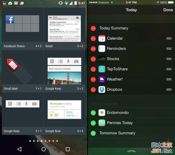 海量图：iOS 8.1对比Android 5.0
