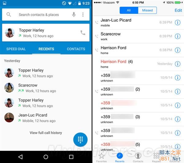 海量图：iOS 8.1对比Android 5.0