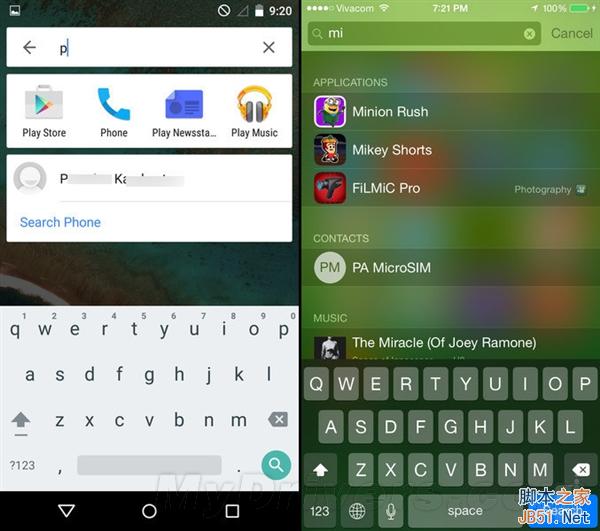 海量图：iOS 8.1对比Android 5.0