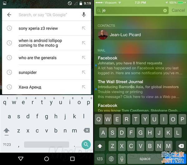 海量图：iOS 8.1对比Android 5.0
