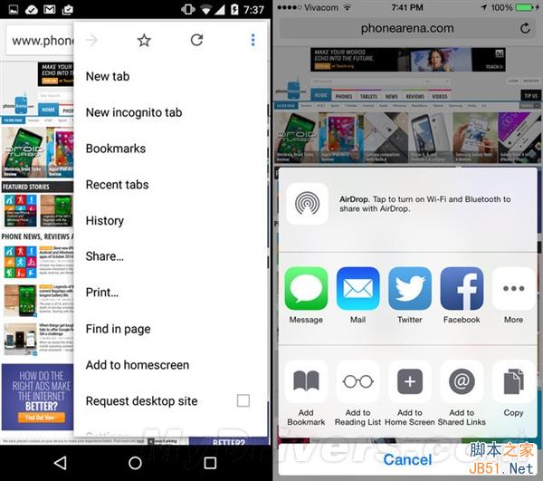 海量图：iOS 8.1对比Android 5.0