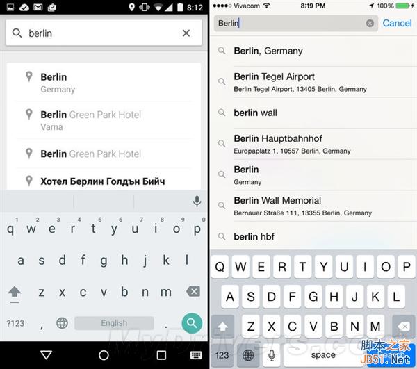 海量图：iOS 8.1对比Android 5.0