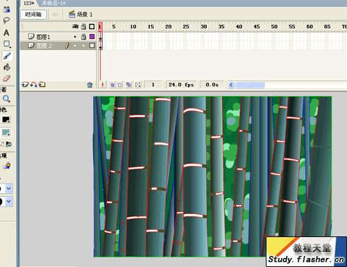 Flash8模糊滤镜绘制逼真青翠竹林__脚本之家jb51.net网络整理