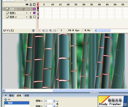 Flash8模糊滤镜绘制逼真青翠竹林__脚本之家jb51.net网络整理
