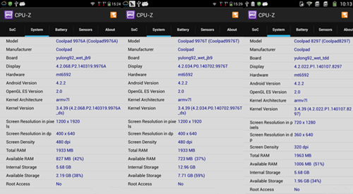 酷派大神/大神1s/大神f1性能对比