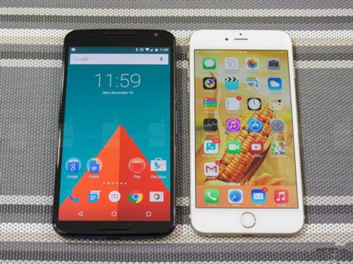nexus6和iphone6 plus屏幕效果对比