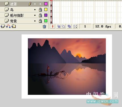 Flash实例教程:唯美渔舟唱晚