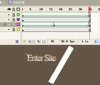 Flash制作鼠标滑过文字产生光效果动画