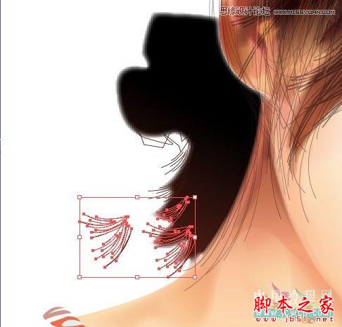 Illustrator网格工具绘制写实美女教程,脚本之家