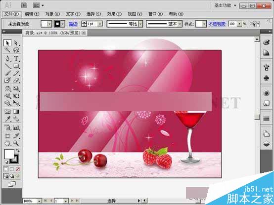 AI网格填充设计红酒海报 脚本之家 AI实例教程