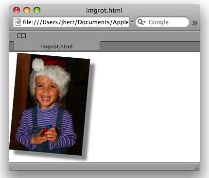 Image rotation and drop shadow provided by CSS