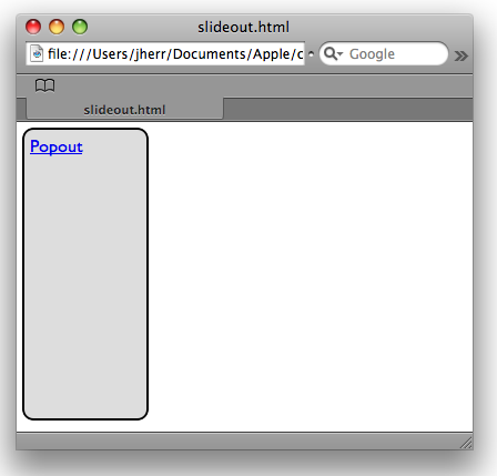 The slider before it pops out