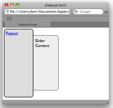 The slider after it pops out